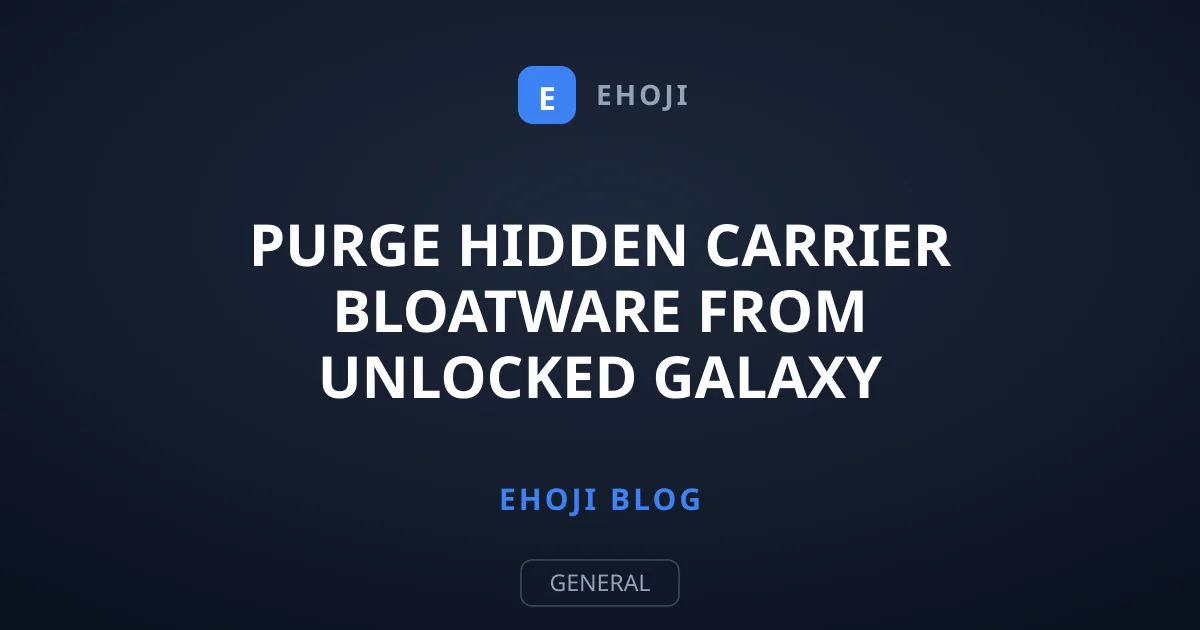 Purge Hidden Carrier Bloatware From Unlocked Galaxy Devices